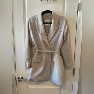 Abercrombie & Fitch Light Gray Belted Blazer